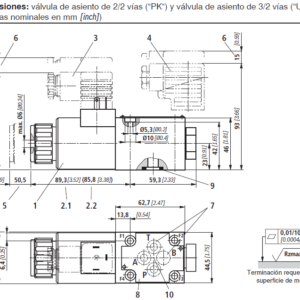 Válvula direccional de asiento de 2/2, 3/2 y 4/2 vías con accionamiento por solenoide M-3SED6CK1X/350CG24N9K4 REXROTH - Image 2