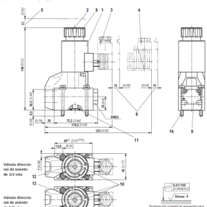 Válvula direccional de asiento, mando directo, con accionamiento por solenoide M-3SEW6C3X/420MG24N9K4 REXROTH - Image 2