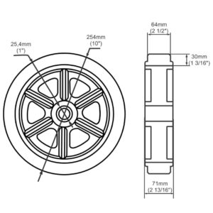 Ruedas RHC Rin de Aluminio con Banda de Caucho ROLLER - Image 2