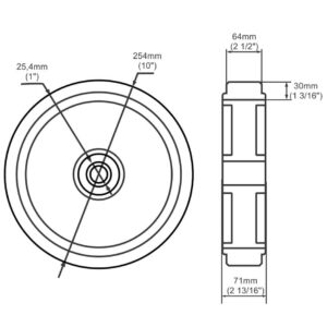 Ruedas RHU Rin de Aluminio con Banda de Poliuretano ROLLER - Image 2