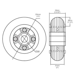 Ruedas RNC Banda de Caucho y Rin de Nylon ROLLER - Image 2