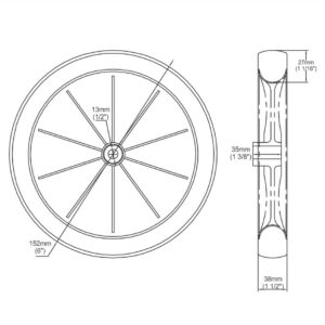 Ruedas RPPC Polipropileno y Banda de Caucho ROLLER - Image 2