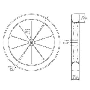 Ruedas RPPC Polipropileno y Banda de Caucho ROLLER - Image 3