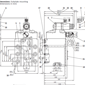 Válvula limitadora de presión HID, pilotada DB52F2-3X/315U REXROTH - Image 2