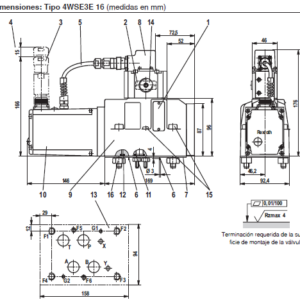 servovalvula direccional 4WSE3E16V200E2X/VPT9/24K31A1 REXROTH - Image 2