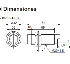 Sensor inductivo Serie CR30 alcance 15mm AUTONICS - Image 3
